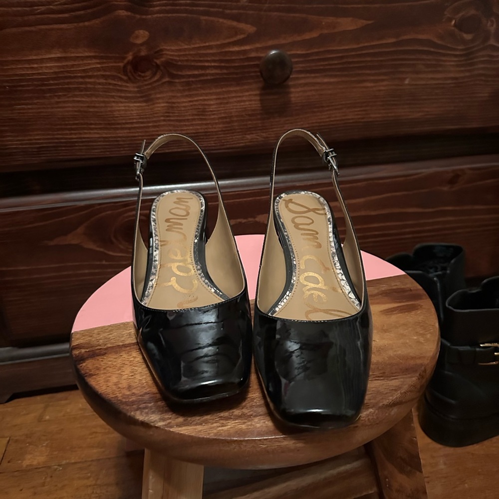 Sam Edelman Black Sling Back Heels Size 10